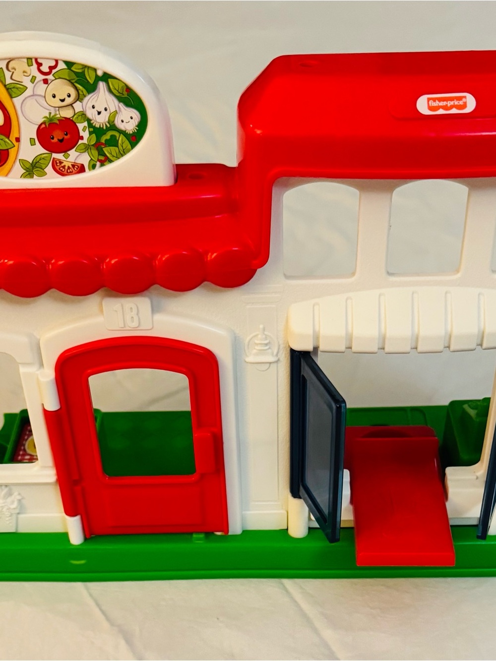 Fisher-Price Pizza Parlor Red, White and Green Toy Playhouse Panel